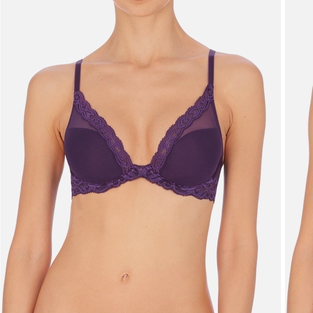 NATORI FEATHERS CONTOUR UNDERWIRE BRA ALLIUM DARK PURPLE 32D